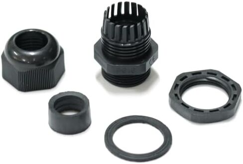 100 PCS مقاوم للماء PG9 موصل الغدة الكابل الأسود IP68 M16 كبل كبل الخيط مع حلقة مطاطية Locknut لسلك 4-8 مم in Kuwait