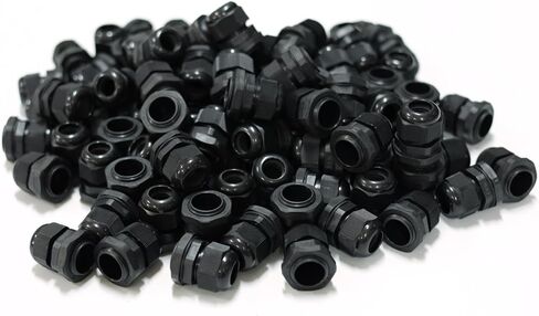 100 PCS مقاوم للماء PG9 موصل الغدة الكابل الأسود IP68 M16 كبل كبل الخيط مع حلقة مطاطية Locknut لسلك 4-8 مم in Kuwait