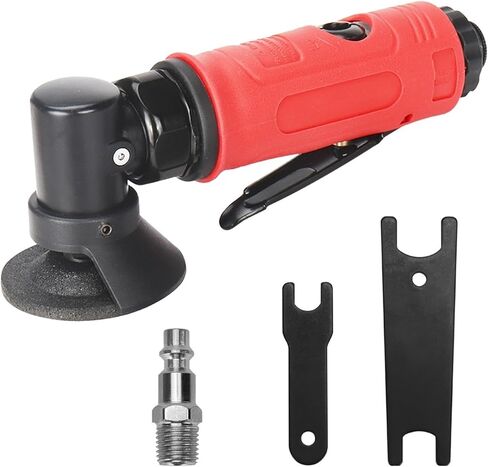 Grinding Wheel Angle Grinder Polishing 2'' Mi ni Air Angle Die Grinder 90 Degree Pneumatic Grinding Polisher Mill Engraving Machine with Sanding Discs Tool Kit(1pc wool pad) in Kuwait
