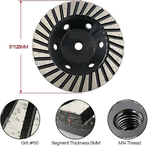 DT- 1pc Aluminum Based Grinding Cup Wheel M14 Thread Grinding Sanding Disc Lower for Marble Granite(1pc 100MM G100 M14) in Saudi Arabia