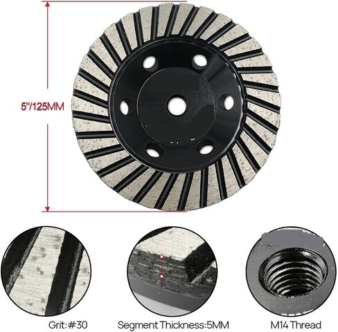 DT- 1pc Aluminum Based Grinding Cup Wheel M14 Thread Grinding Sanding Disc Lower for Marble Granite(1pc 100MM G100 M14) in Kuwait