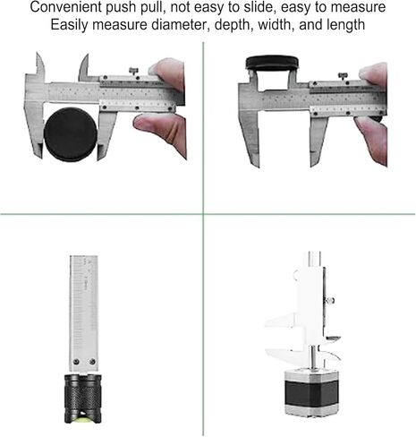 Denash Vernier الفرجار ، 3 "أداة قياس الفلسفة الفولاذ المقاوم للصدأ ، ميكرومتر يدوي 0‑50 مم مع حقيبة تخزين للأدوات الميكانيكية in Kuwait