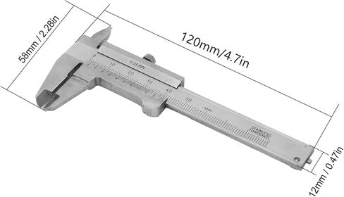 Denash Vernier الفرجار ، 3 "أداة قياس الفلسفة الفولاذ المقاوم للصدأ ، ميكرومتر يدوي 0‑50 مم مع حقيبة تخزين للأدوات الميكانيكية in Kuwait