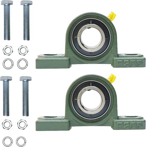 2 Pack UCP205-16 Mounted Pillow Block Ball Bearing - Steel Bearings 1" Bore with Solid Cast Iron Base - Self Alignment +Screws and Nuts in Saudi Arabia