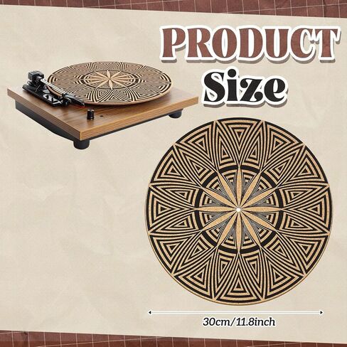 Cork Turntable Mat/3mm Thick for Better Sound Support on 11.8 Inches Vinyl LP Record Player Turntable Slipmat Psychedelic Geometric for Vinyl Record(Mix Pattern Art) in Kuwait