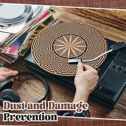 Cork Turntable Mat/3mm Thick for Better Sound Support on 11.8 Inches Vinyl LP Record Player Turntable Slipmat Psychedelic Geometric for Vinyl Record(Mix Pattern Art) in Kuwait