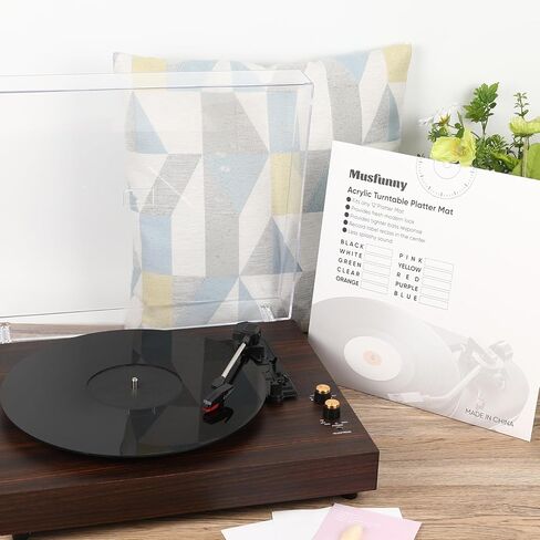 Acrylic Turntable Mat Record Slipmat: 12 Inch Platter Vinyl Slip Mats Record Player Accessories for Anti Static, Enhanced Sound Quality, Reduce Noise (Green) in Kuwait