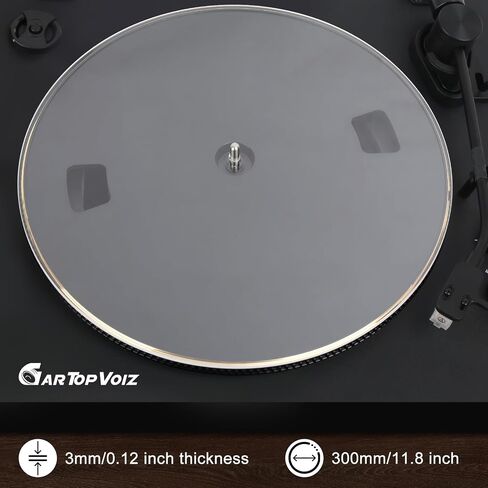 White Acrylic Turntable Slipmat for Vinyl Player, 12" Platter Mat Reduces Noise Anti-Static Turntable Accessory for Vinyl Record Players in Saudi Arabia