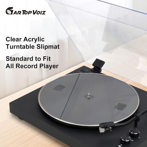 White Acrylic Turntable Slipmat for Vinyl Player, 12" Platter Mat Reduces Noise Anti-Static Turntable Accessory for Vinyl Record Players in Saudi Arabia