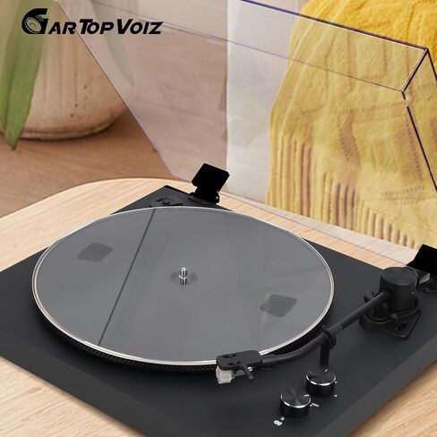 White Acrylic Turntable Slipmat for Vinyl Player, 12" Platter Mat Reduces Noise Anti-Static Turntable Accessory for Vinyl Record Players in Saudi Arabia
