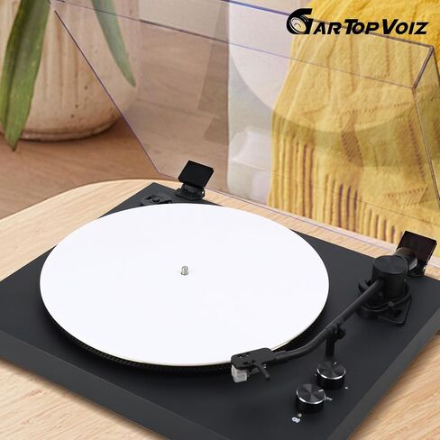 White Acrylic Turntable Slipmat for Vinyl Player, 12" Platter Mat Reduces Noise Anti-Static Turntable Accessory for Vinyl Record Players in Saudi Arabia