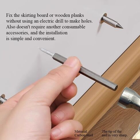 500pcs Double - Head Skirting Thread Seamless Nails with Sleeve Tool Non - Marks, Invisible Security Screws for Wood Veneer in Saudi Arabia