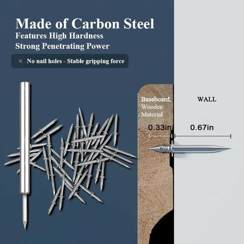 500pcs Double - Head Skirting Thread Seamless Nails with Sleeve Tool Non - Marks, Invisible Security Screws for Wood Veneer in Saudi Arabia