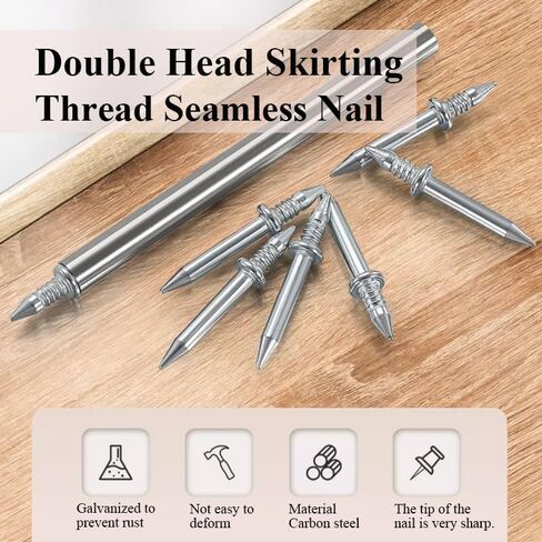 500pcs Double - Head Skirting Thread Seamless Nails with Sleeve Tool Non - Marks, Invisible Security Screws for Wood Veneer in Saudi Arabia