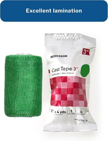 شريط مصبوب McKesson ، الألياف الزجاجية ، الأخضر ، 3 في × 4 YDS ، عدد 1 ، 10 عبوات ، 10 إجمالي in Saudi Arabia