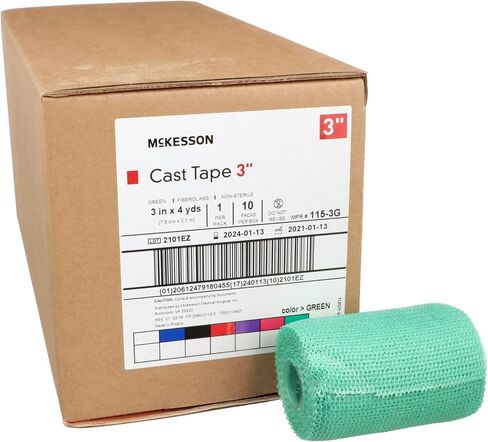 شريط مصبوب McKesson ، الألياف الزجاجية ، الأخضر ، 3 في × 4 YDS ، عدد 1 ، 10 عبوات ، 10 إجمالي in Saudi Arabia