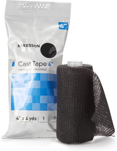 McKesson Casting Tape, Water-Activated Resin Weight Bearing Cast Tape - Black, 4 in x 12 ft, 1 Count, 10 Packs, 10 Total in Saudi Arabia