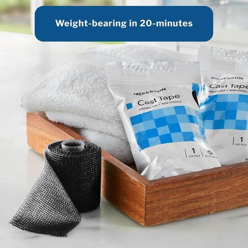 McKesson Casting Tape, Water-Activated Resin Weight Bearing Cast Tape - Black, 4 in x 12 ft, 1 Count, 10 Packs, 10 Total in Saudi Arabia