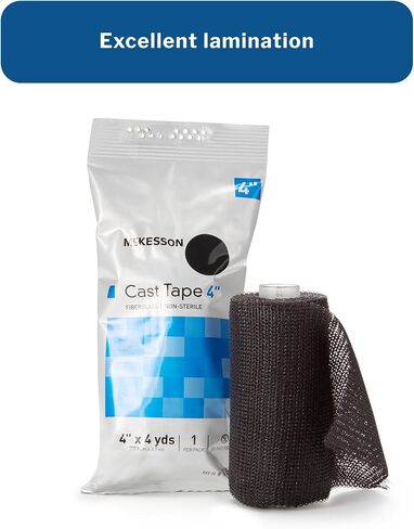 McKesson Casting Tape, Water-Activated Resin Weight Bearing Cast Tape - Black, 4 in x 12 ft, 1 Count, 10 Packs, 10 Total in Saudi Arabia