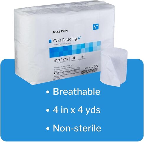 McKesson Cast Padding ، Non-Sterile ، Polyester ، 4 in × 4 YDS ، 20 Count ، 1 Pack in Kuwait