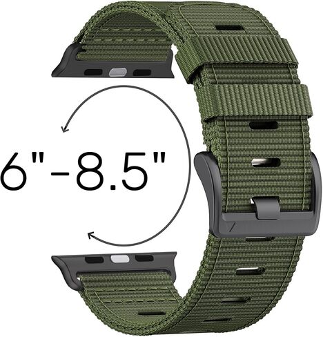 Nylon Watch Band for Apple Watch Ultra 3/2/1 Band with Reinforced Connector | For Apple Watch 49mm 46mm 45mm 44mm 42mm(Series 1 2 3), Adjustable Breathable iWatch Straps 11/10/9/8/7/6/SE/5/4/3/2/1 in Saudi Arabia