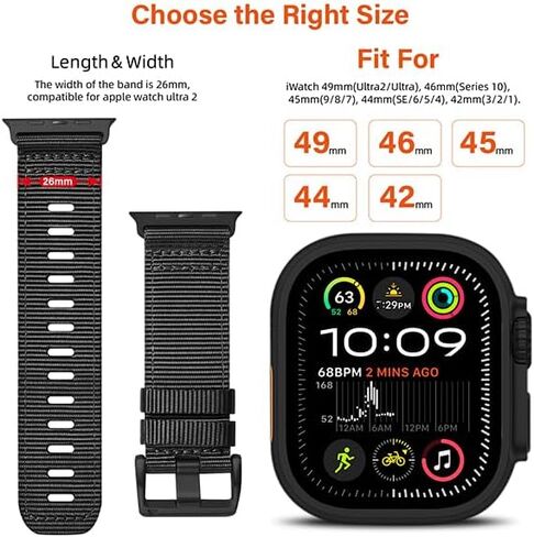 نايلون ، نايلون ، نطاقات ساعة مراقبة Apple Watch 49mm 46mm 45mm 44mm 42mm ، و Apple Foop Loop Watch Fools for Apple Watch Ultra Band 10/9/7/6/6/Se/5/4/3/2/1/ultra 2 in Saudi Arabia