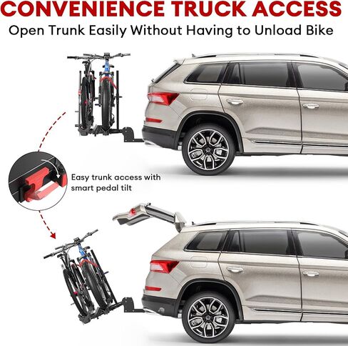 Hitch 2 EBike Rack with Ramp, 170lbs Capacity Electric Bike Carrier Foldable for 2 Heavy Ebike, Up to 5-inch Fat Tire Bicycle, 2" Receiver for Car, SUV, RV, Truck, Black in Saudi Arabia