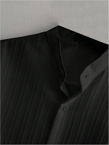 Men's 2 Piece Outfits Textured Short Sleeve Button Up Shirts and Drawstring Waist Beach Pants in Saudi Arabia