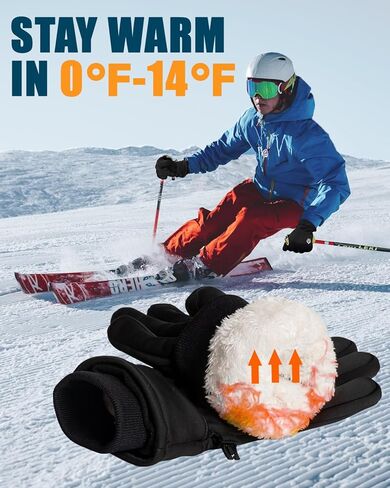 RIGWARL Thick Winter Gloves Men Women, Gloves for Cold Weather with Extended Cuffs, Warm Thermal Windproof Touchscreen Glove for Running, Hiking, Skiing, Snow, Walking The Dog, Camping, Biking in Saudi Arabia