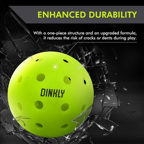 Pickleball Balls, Outdoor Pickleballs USAPA Approved, Enhanced Durability Pickle Ball with Roto-Molded & Seamless Design, 40 Holes Green Pickleballs for Beginners Professionals in Saudi Arabia