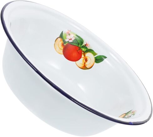 Multipurpose Enamel Basin Vintage Style Lightweight Kitchen Accessory for Washing Stirring Storage Compact Retro Soup and Noodle Bowl with Fine Workmanship Practical Gift Option in Saudi Arabia