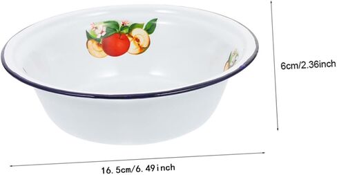Multipurpose Enamel Basin Vintage Style Lightweight Kitchen Accessory for Washing Stirring Storage Compact Retro Soup and Noodle Bowl with Fine Workmanship Practical Gift Option in Saudi Arabia