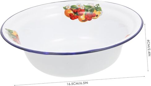 Multipurpose Enamel Basin Vintage Style Lightweight Kitchen Accessory for Washing Stirring Storage Compact Retro Soup and Noodle Bowl with Fine Workmanship Practical Gift Option in Saudi Arabia