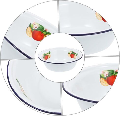 Multipurpose Enamel Basin Vintage Style Lightweight Kitchen Accessory for Washing Stirring Storage Compact Retro Soup and Noodle Bowl with Fine Workmanship Practical Gift Option in Saudi Arabia