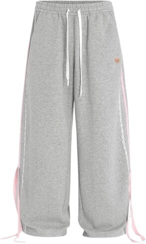 Aelfric Eden Lace Stripe Patcwork Plants Pants غير الرسمي للنساء بنطلون الساق المرنة مرنة in Saudi Arabia