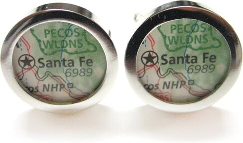 Kiola Designs Santa Fe New Mexico Map Cufflinks in Saudi Arabia