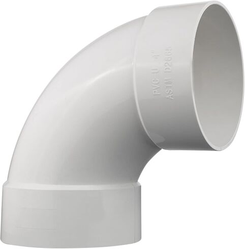 4 "PVC DWV Sanitary 90 ° الكوع منحنى لنفايات الصرف وتجهيزات أنابيب PVC تربط محول اقتران أبيض (4 بوصات) in Saudi Arabia