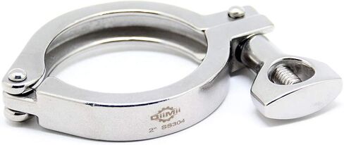 QiiMii Stainless Steel 304 Heavy Duty Sanitary Clamp Single Pin Tri Clover 2 inch with 1 pc Silicone Gasket in Saudi Arabia