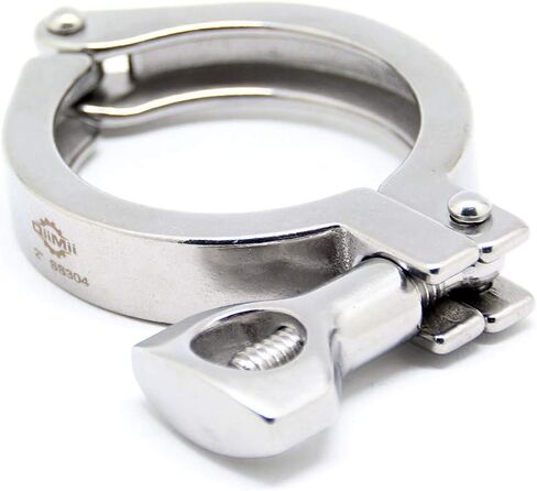 QiiMii Stainless Steel 304 Heavy Duty Sanitary Clamp Single Pin Tri Clover 2 inch with 1 pc Silicone Gasket in Saudi Arabia