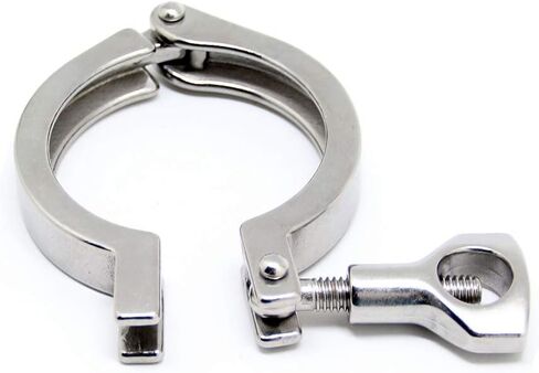 QiiMii Stainless Steel 304 Heavy Duty Sanitary Clamp Single Pin Tri Clover 2 inch with 1 pc Silicone Gasket in Saudi Arabia