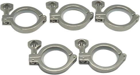 QiiMii Stainless Steel 304 Heavy Duty Sanitary Clamp Single Pin Tri Clover 2 inch with 1 pc Silicone Gasket in Saudi Arabia