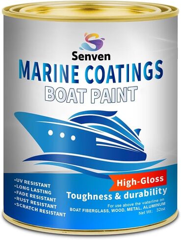 Boat Paint, 35 Oz, Gloss White, Marine Paint, Boat Topside Bottom Enamel Paint, Marine Paint for Boats, Wood, Fiberglass, Aluminum, Metals, Oil-Based Epoxy Paint White in Saudi Arabia