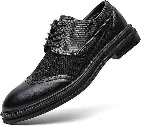 FOTN Mens Hollowed Mesh Brogue Formal Oxford Shoes Casual Lightweight Wingtip Business Dress Work Derby Shoes (White,8.5) in Saudi Arabia