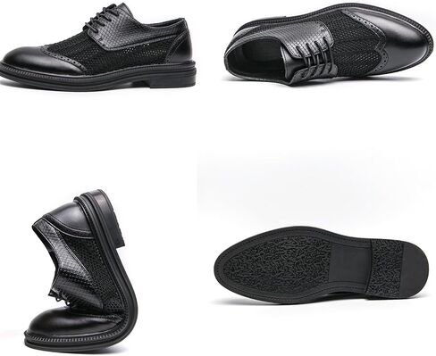 FOTN Mens Hollowed Mesh Brogue Formal Oxford Shoes Casual Lightweight Wingtip Business Dress Work Derby Shoes (White,8.5) in Saudi Arabia