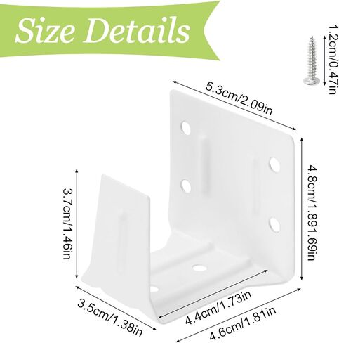 Curtain Brackets for Blinds, 4 Pcs Metal L- Shaped Brackets Honeycomb Blinds Bracket Snap Clips Side Mounting Blind Headrail Holder Replacements for Cellular Shades in Saudi Arabia