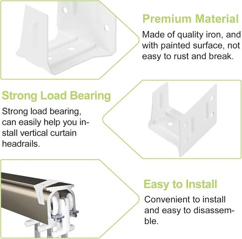 Curtain Brackets for Blinds, 4 Pcs Metal L- Shaped Brackets Honeycomb Blinds Bracket Snap Clips Side Mounting Blind Headrail Holder Replacements for Cellular Shades in Saudi Arabia