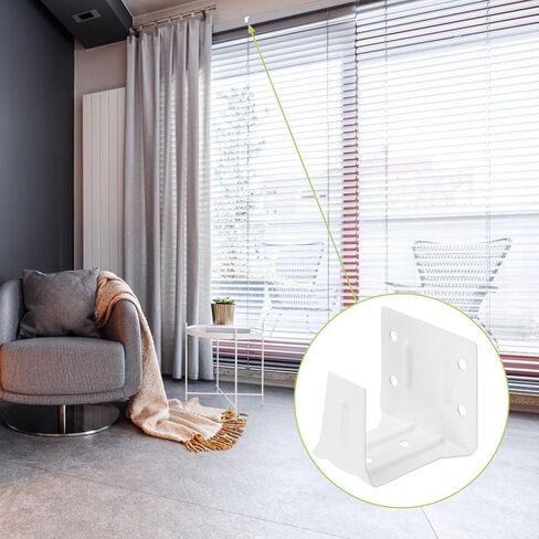 Curtain Brackets for Blinds, 4 Pcs Metal L- Shaped Brackets Honeycomb Blinds Bracket Snap Clips Side Mounting Blind Headrail Holder Replacements for Cellular Shades in Saudi Arabia