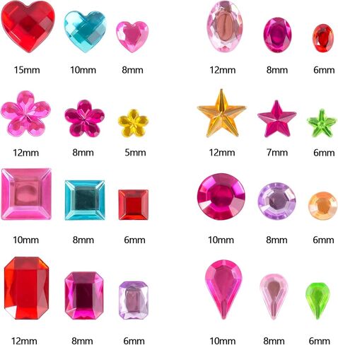 Buylorco 3120pcs Self Adhesive Gem Sticker Gemstone Rhinestone Sticker Sticky Gem Stick on Gem, 12 Sheets, 19 Colors, 6mm in Saudi Arabia