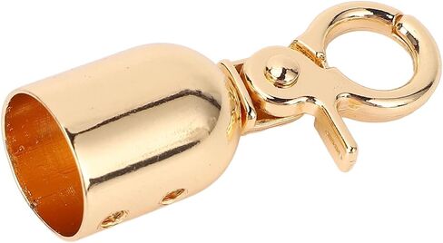 10 Sets Rope End Snap Fittings Zinc Alloy Hole Hanging Bell Snap Hook Fasteners with Screws for Leather Crafts Decoration and Rope End Projects (Gold) in Saudi Arabia