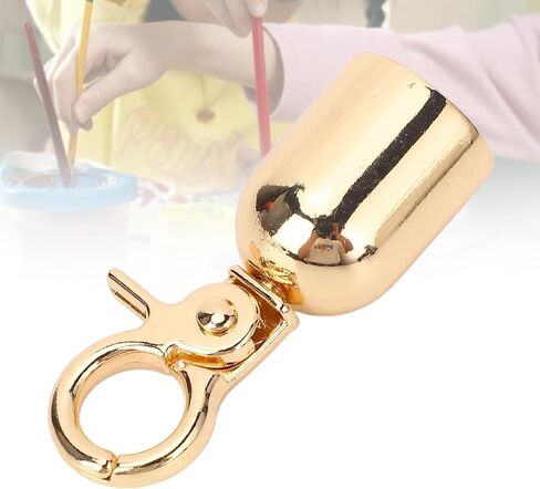 10 Sets Rope End Snap Fittings Zinc Alloy Hole Hanging Bell Snap Hook Fasteners with Screws for Leather Crafts Decoration and Rope End Projects (Gold) in Saudi Arabia